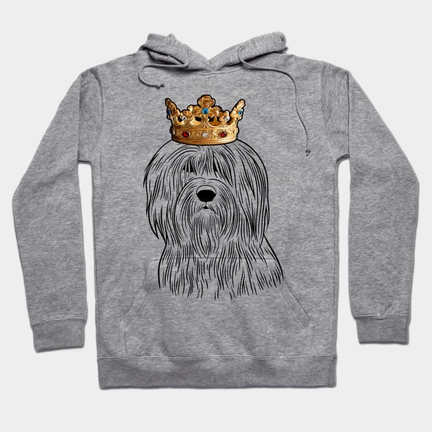 Polish Lowland Sheepdog Dog King Queen Wearing Crown Hoodie by millersye